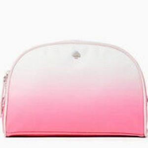 Kate Spade Pink Ombré Jae Degrade Medium Dome Cosmetic Bag Case Pouch.